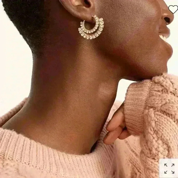 J Crew Double Sparkle hoop earrings - Picture 2 of 3